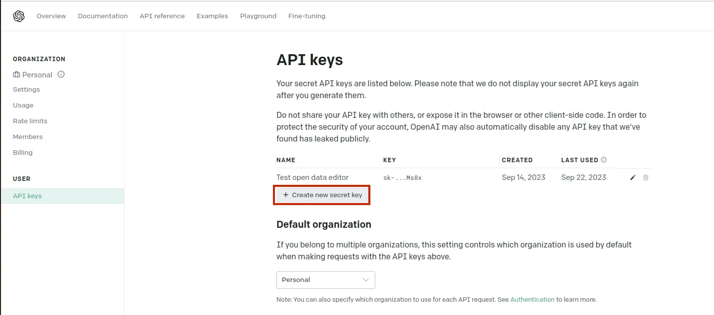 GENERATE API KEY